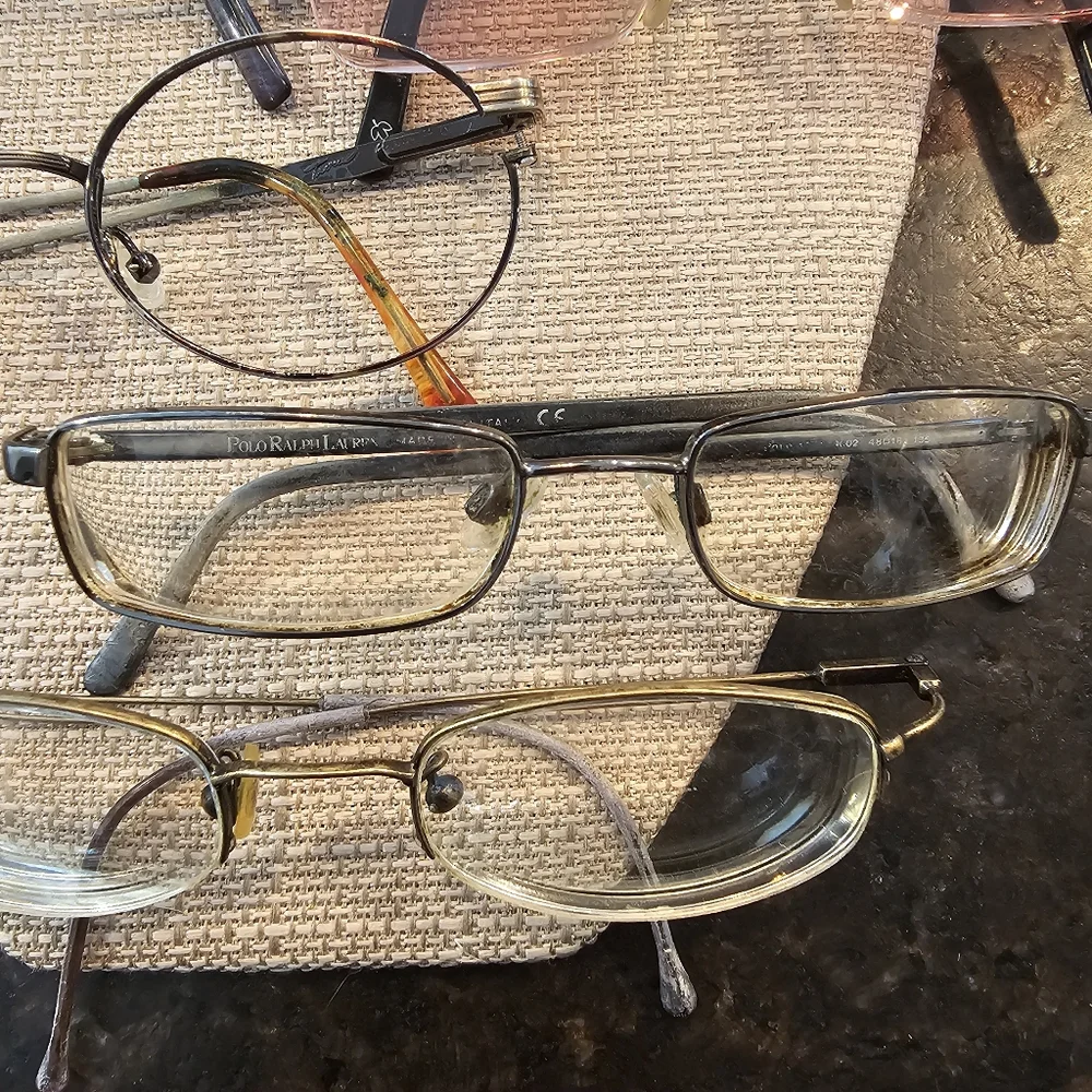7 pairs of wire frame glasses for crafting/art projects/repurposing